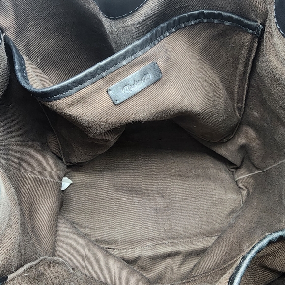 MADEWELL Lafayette Leather Bucket Drawstring Bag Black Large Carryall - Picture 12 of 16